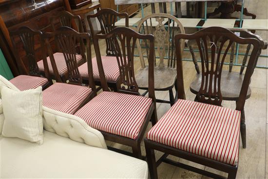 A set of six George III dining chairs